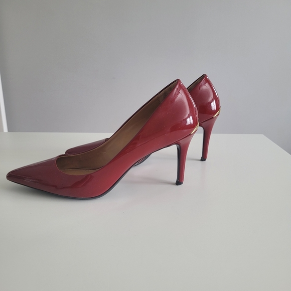 Calvin Klein Gayle Women's Pointy Toe Classic Pump Dress Heels Crimson Red - Picture 2 of 16